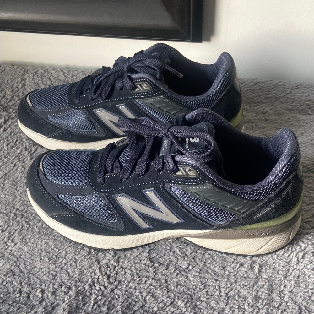 New Balance Blue and White Sneakers with Mesh Upper